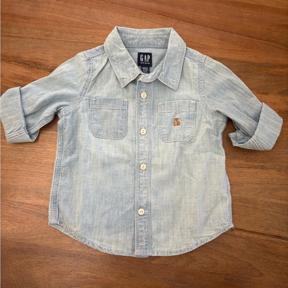 GAP Kids Light Blue Button-Up Shirt